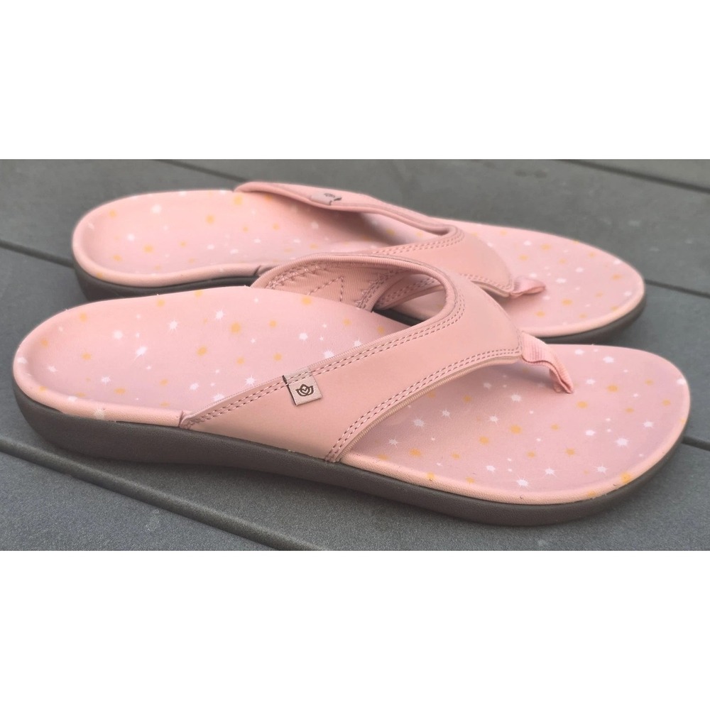 Women's Pink Star-Print Comfort Flip Flop Sandals